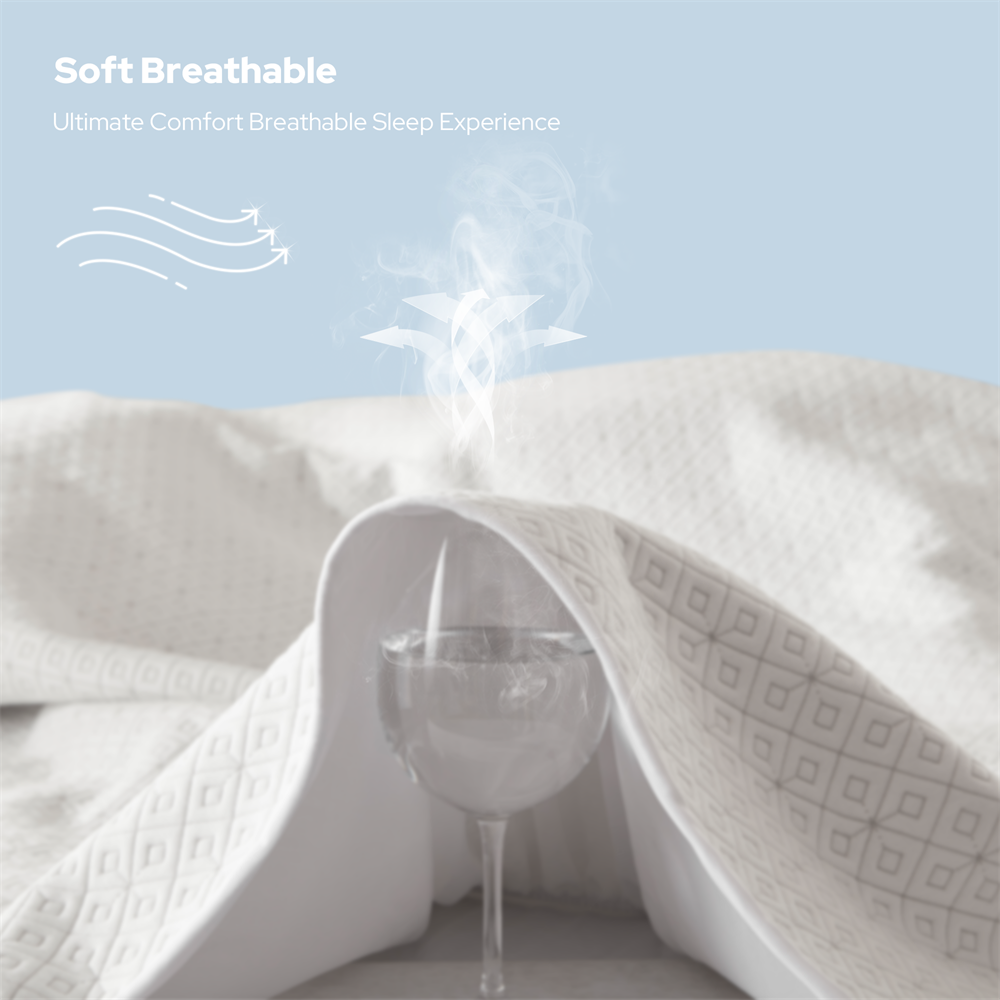 soft breathable fabric ensures a better sleep, white