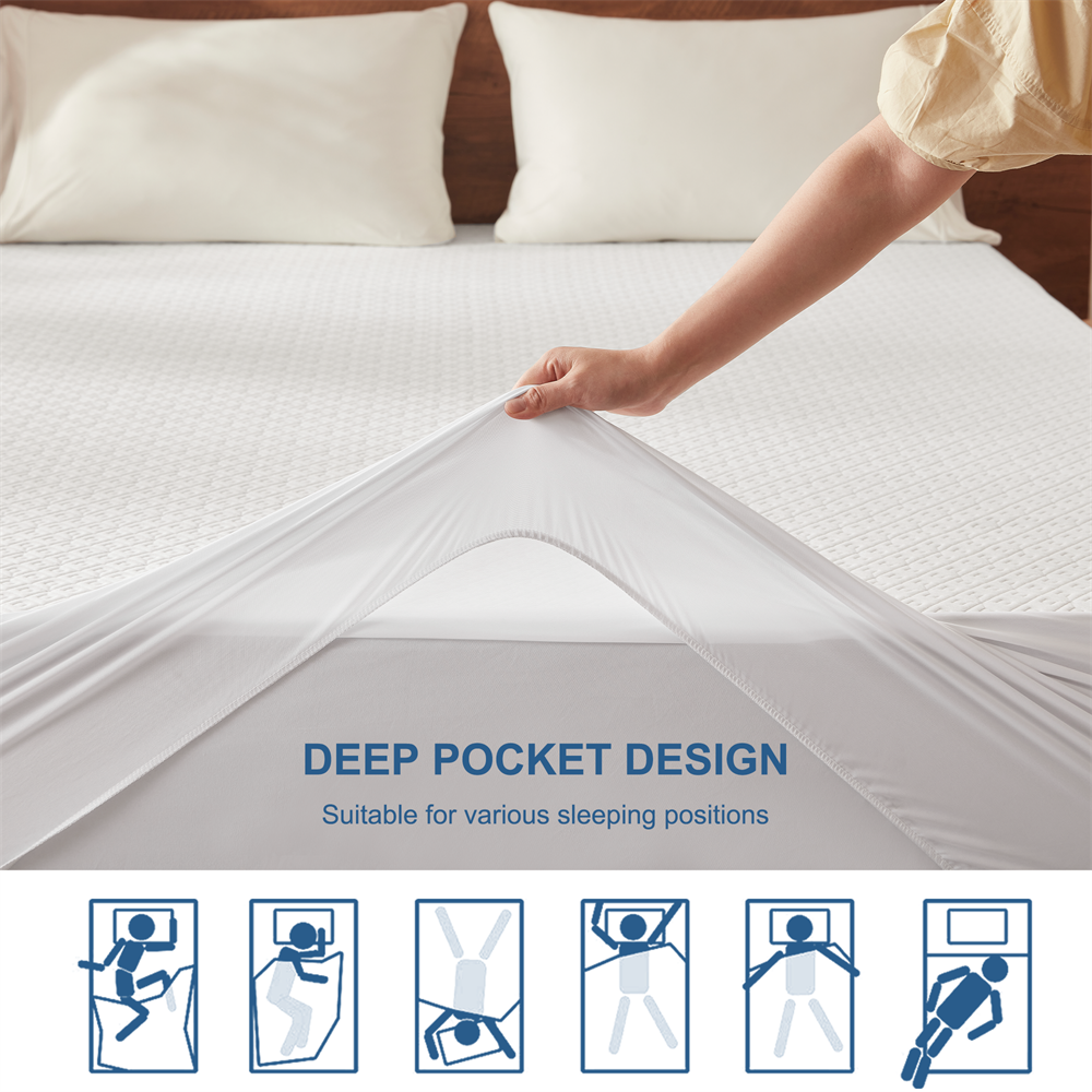 deep pocket design for various sleeping positions, white