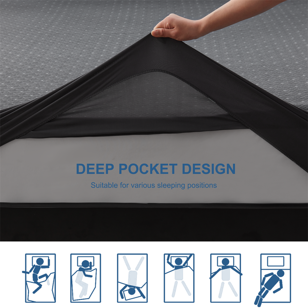 deep pocket design for various sleeping positions, gray