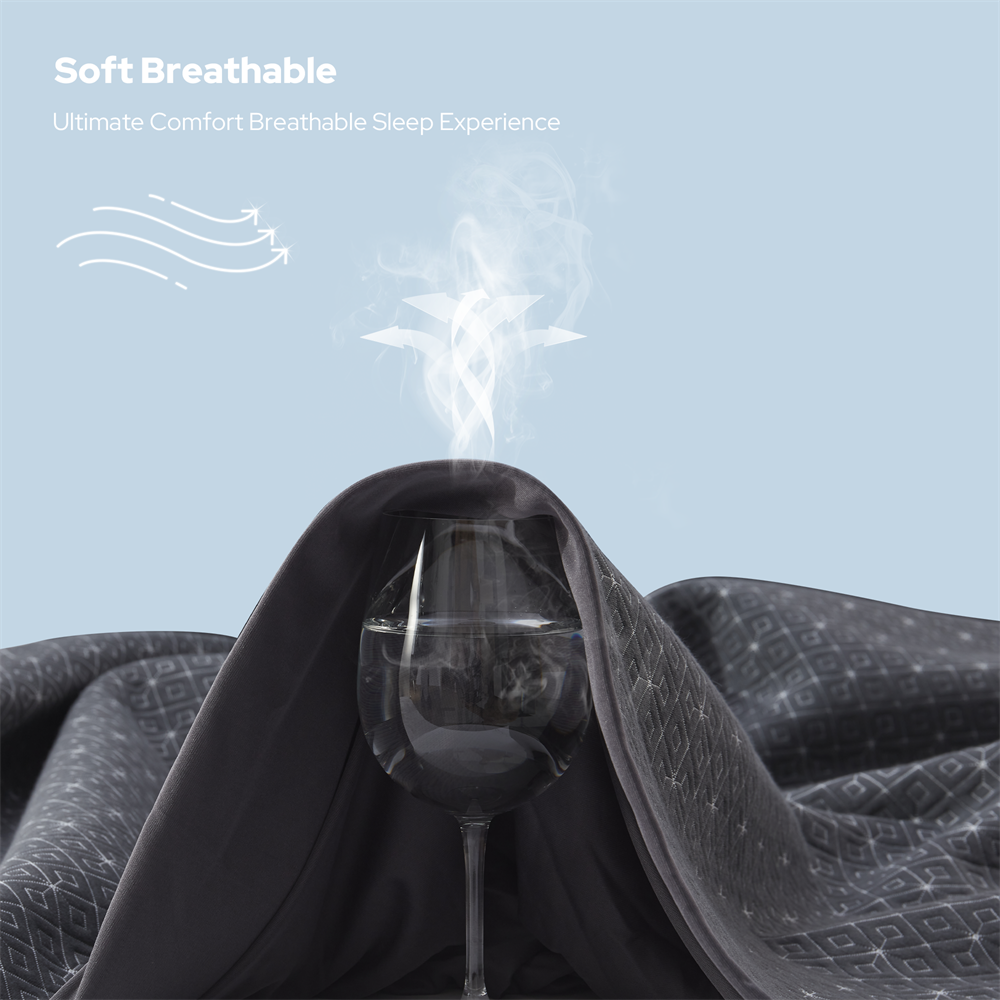 soft breathable fabric ensures a better sleep, gray