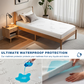 this waterproof mattress protector protects your mattress from any liquids and stains, white