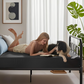 the waterproof prismatic print noiseless mattress protector is pet-friendly, gray