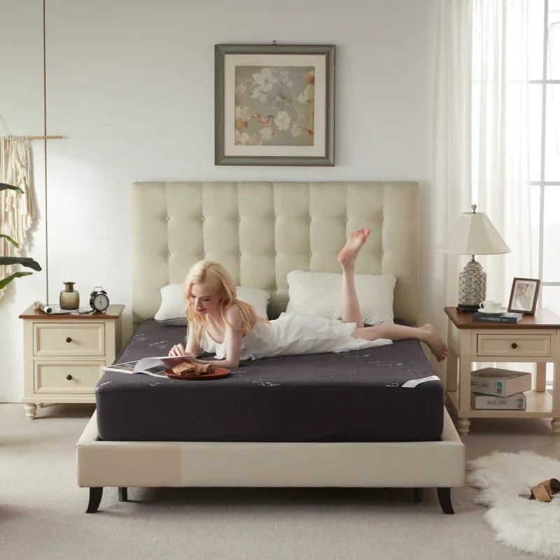 waterproof mattress with luxurious breathable bamboo fabric, gray