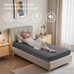 this mattress protector is breathable, waterproof, soft and noiseless to bring you a healthy sleep, gray