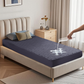 Bedlore waterproof single bed noiseless solid color luck charm print mattress protector, navy blue