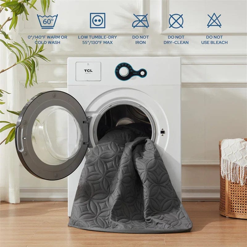 the wash precautions of good luck charm print mattress protector, gray