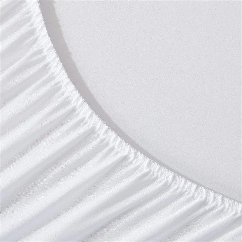 the pocket of this good luck charm print mattress protector, white