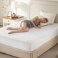 our waterproof noiseless solid color good luck charm print mattress protector is 100% no harm and skin-friendly, white