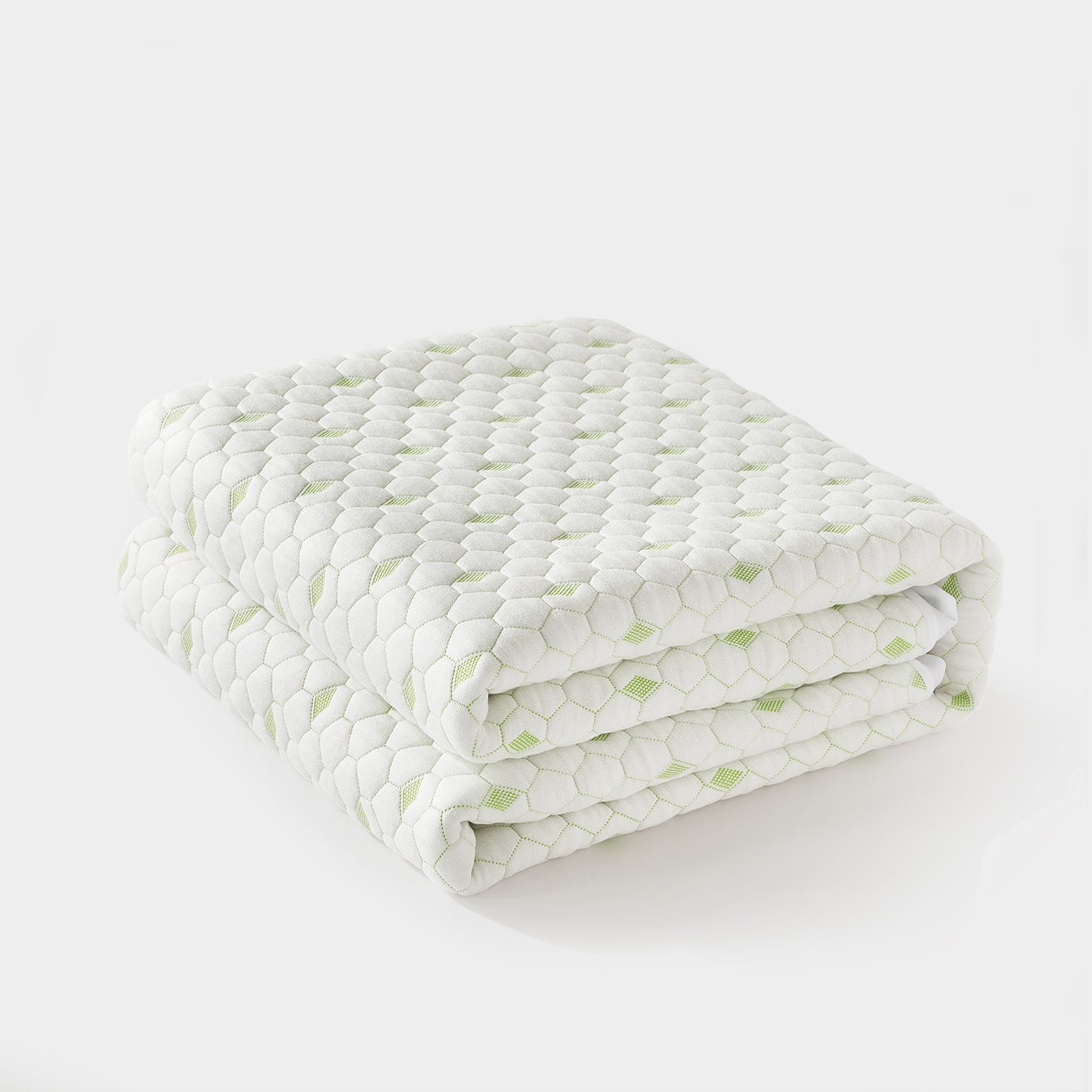 Bedlore waterproof eco-fabric honeycomb print breathable mattress protector, green