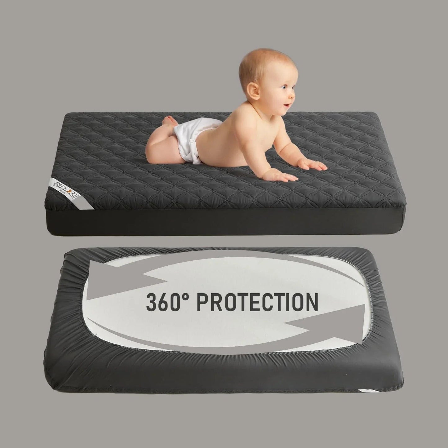 Bedlore® 2 Packs Waterproof Crib Mattress Protector- Ultimate Baby Bed Protection