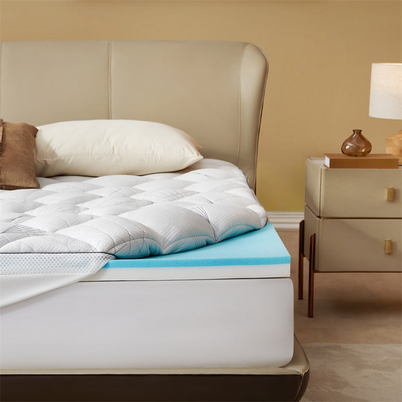 this mattress is made from 2" fluffy pillow top cover plus 2" dual-layer gel memory foam