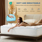 Experience ultimate comfort with this soft breathable pillow top mattress topper, white