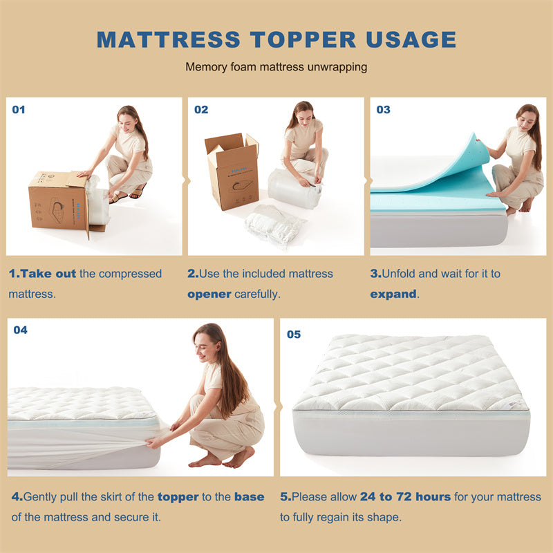 the usage guide of soft bamboo gel memory foam topper 4in deep pocket