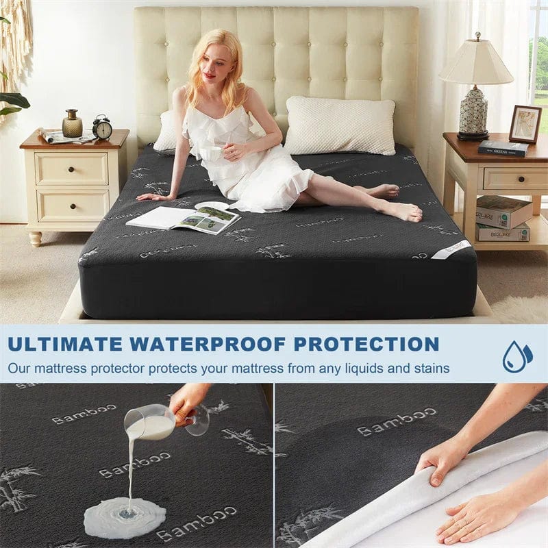 Bamboo Rayon Cooling 5-Sided Waterproof Mattress Protector - Twin Size Cover With Deep Pocket Bamboo Mattress Cover Bamboo Rayon Cooling 5-Sided Waterproof Mattress Protector - Twin Size Cover With Deep Pocket Bamboo Mattress Cover