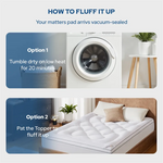 2 opions to fluff the mattress topper up