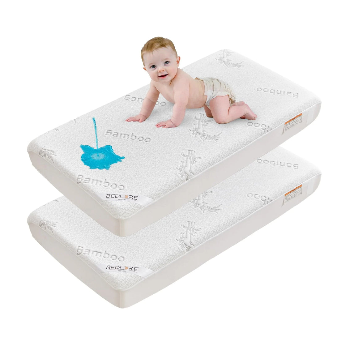 soft bamboo crib waterproof mattress
protector, white