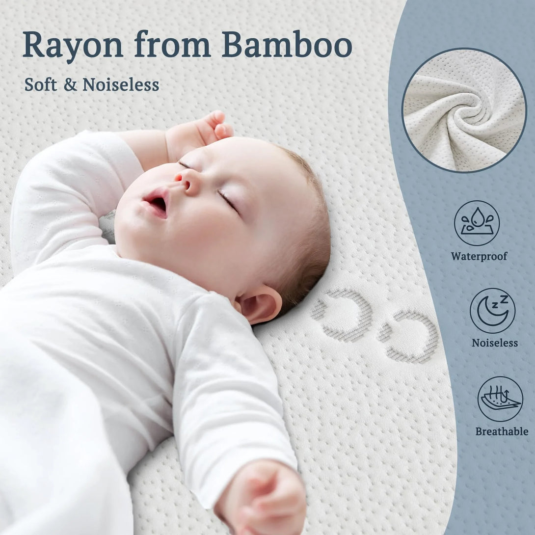 soft and noiseless rayon from bamboo, which is waterproof and breathable, white