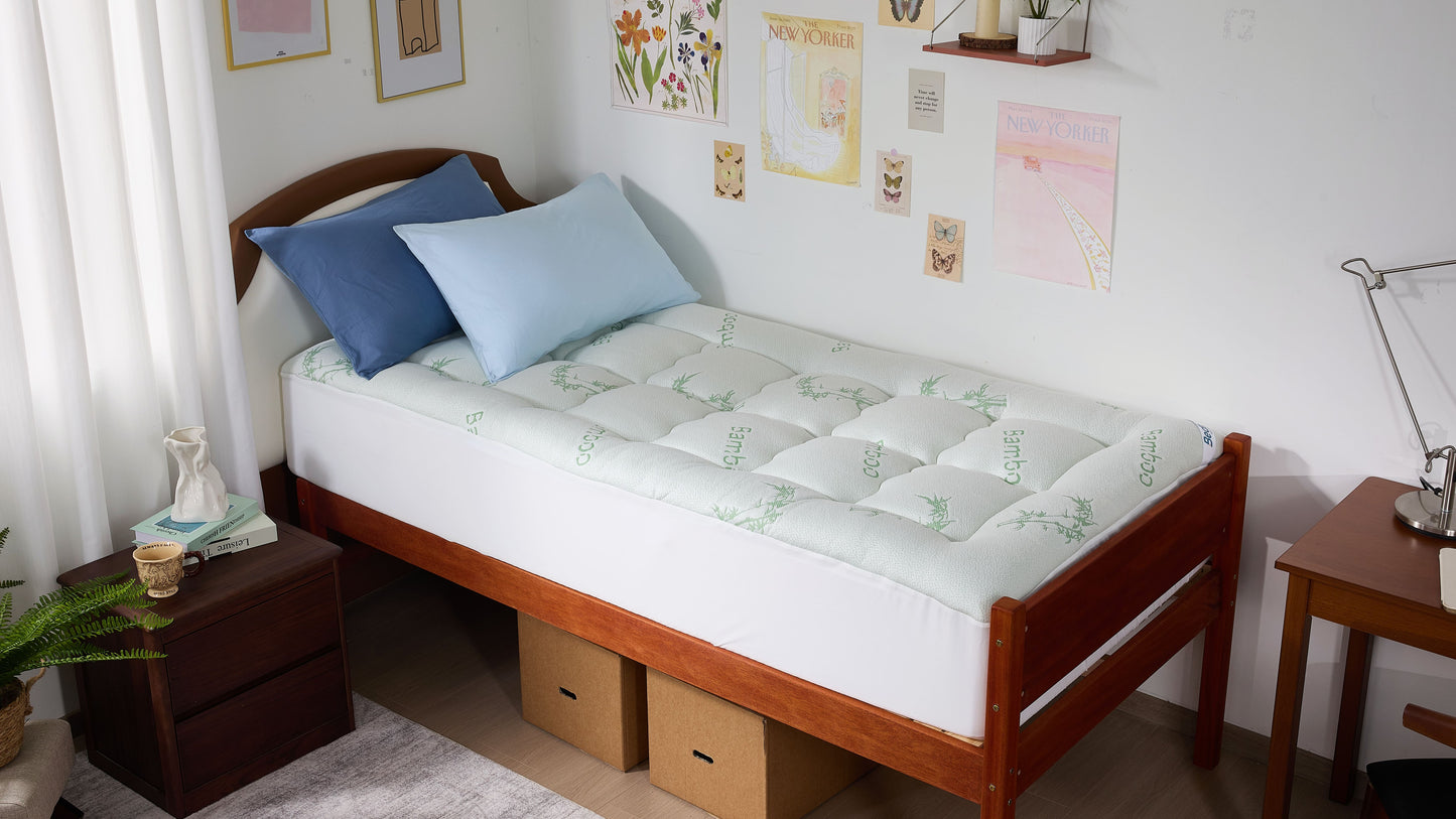 Bedlore® Single Bed 3D Fill Luxurious Bamboo Fabric Mattress Topper