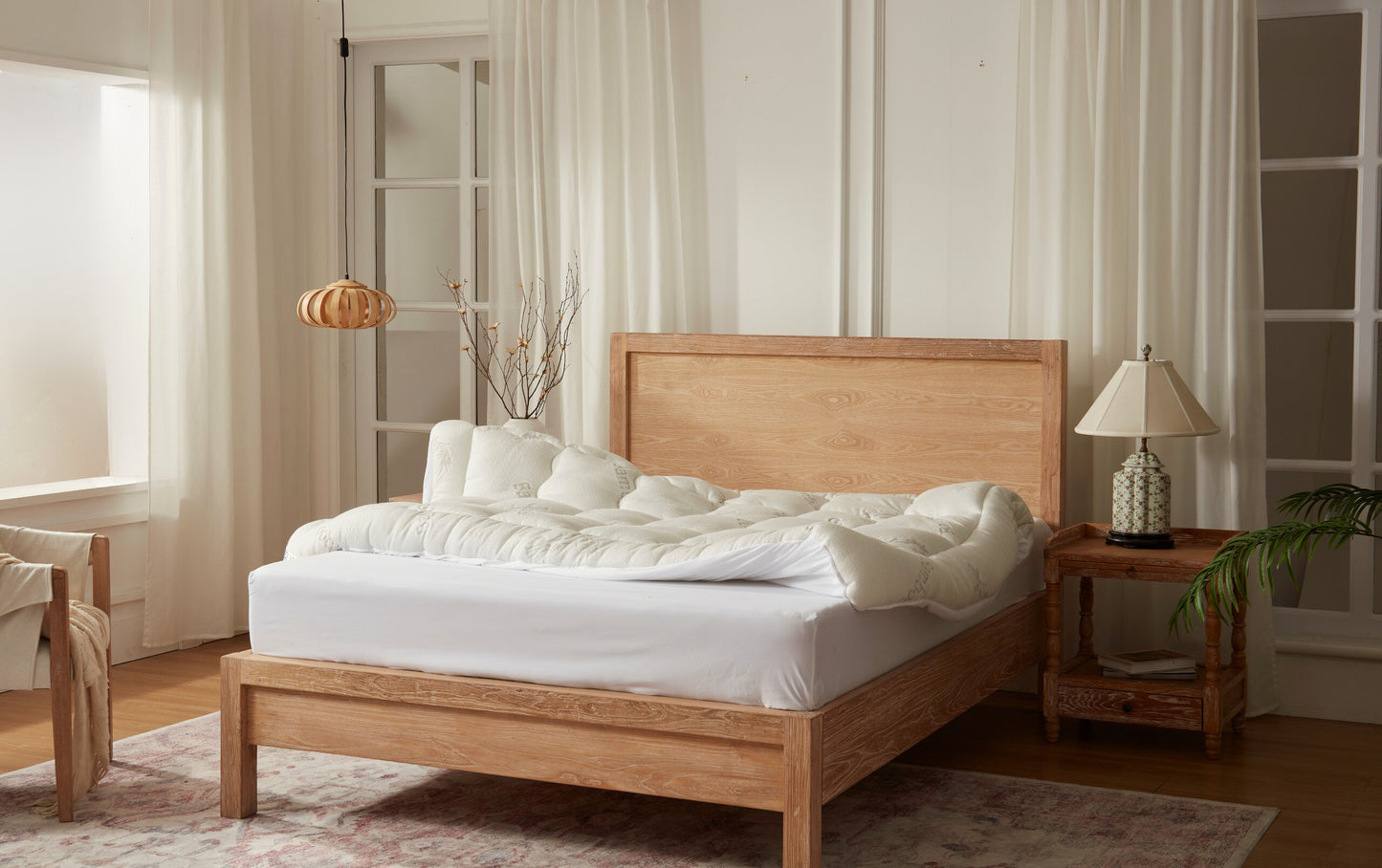 Bedlore® 3D Fill Bamboo Mattress Topper, Cooling & Deep Sleep