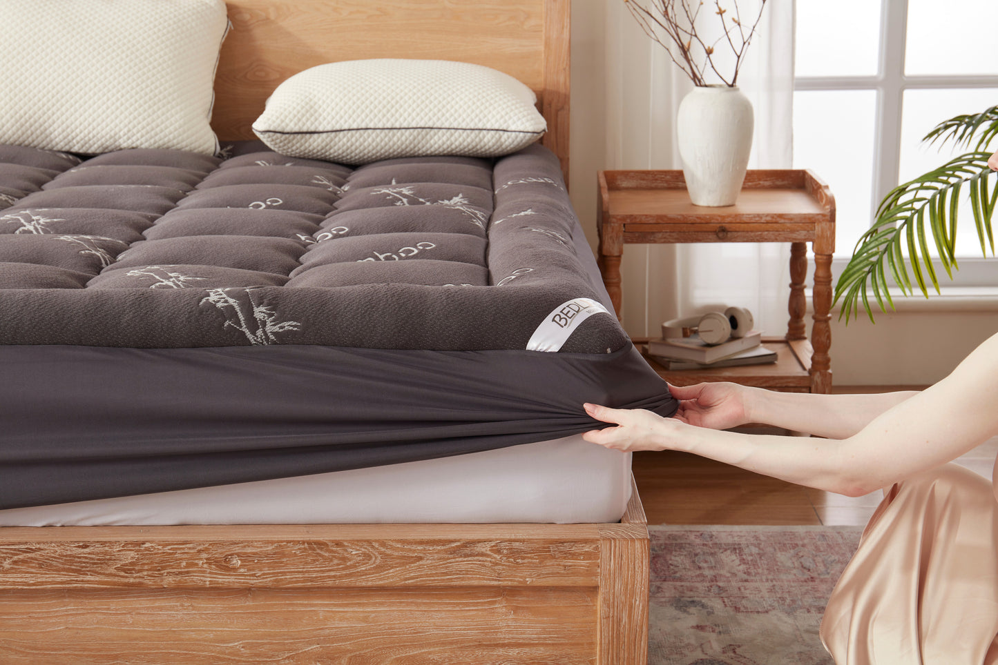 Bedlore® 3D Fill Bamboo Mattress Topper, Cooling & Deep Sleep