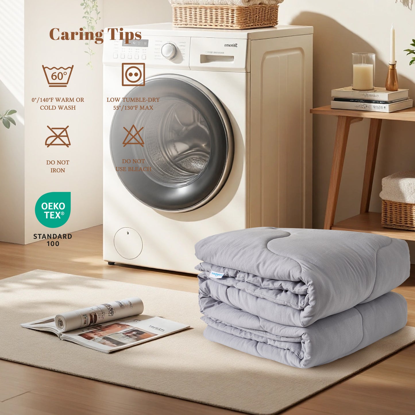 Bedlore® Skin-Friendly Soft Down Duvet Insert, Machine Washable