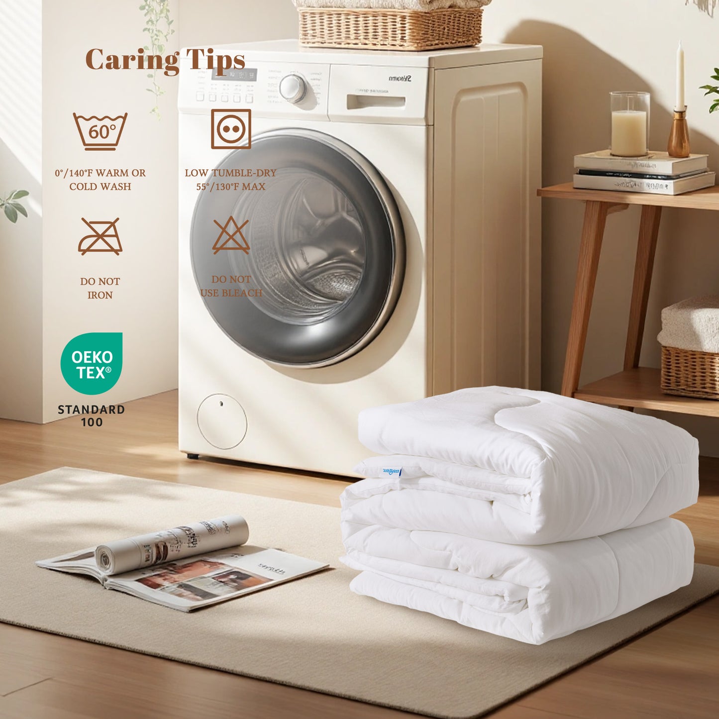 Bedlore® Skin-Friendly Soft Down Duvet Insert, Machine Washable