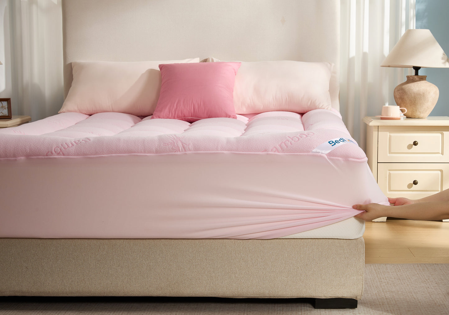 Bedlore® 3D Fill Bamboo Mattress Topper, Cooling & Deep Sleep