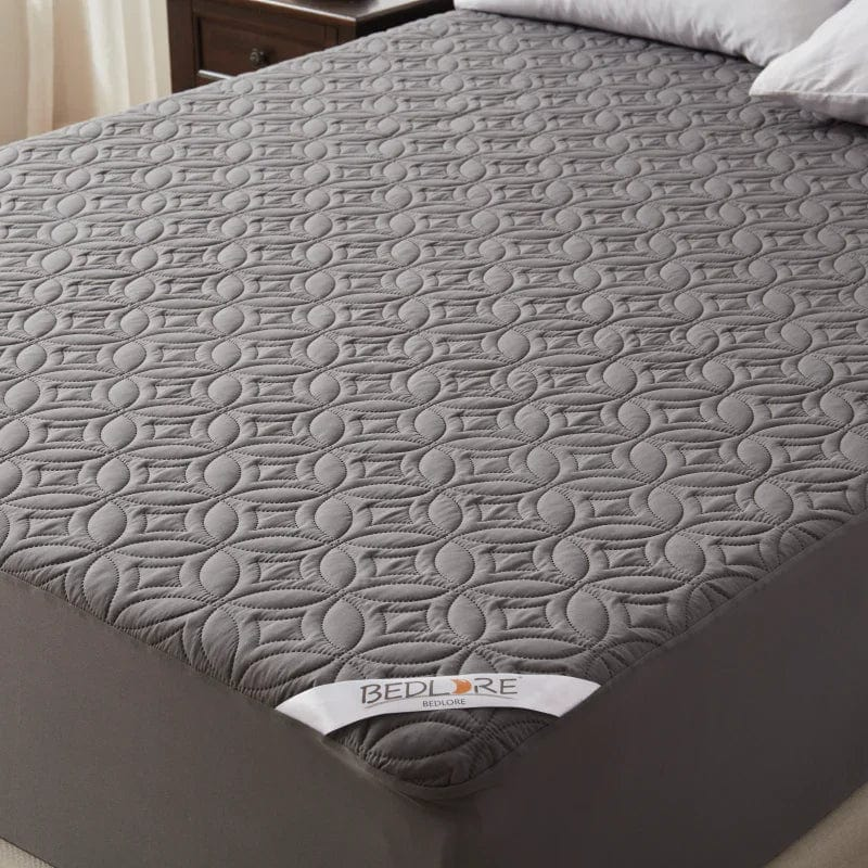 waterproof skin-friendly mattress protector, gray