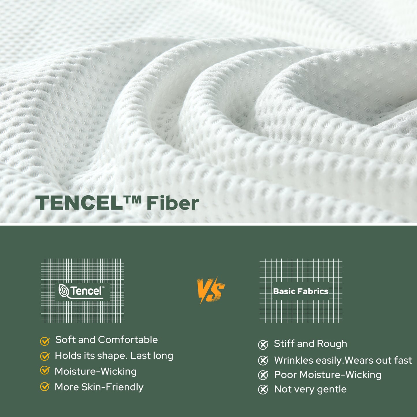 Bedlore® Thick Tencel Blend Pillow Top Mattress topper, Soft and Breathable