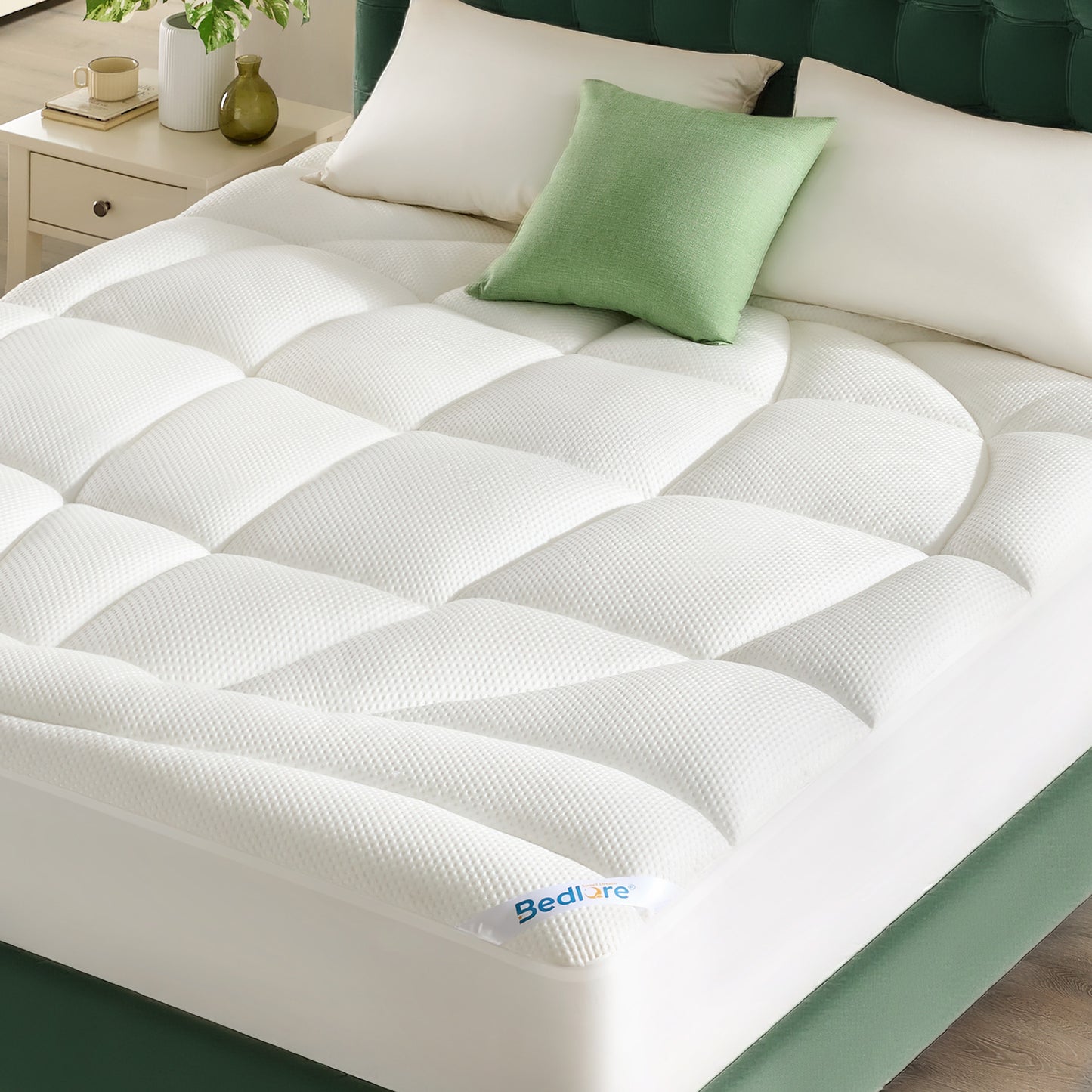 Bedlore® Thick Tencel Blend Pillow Top Mattress topper, Soft and Breathable