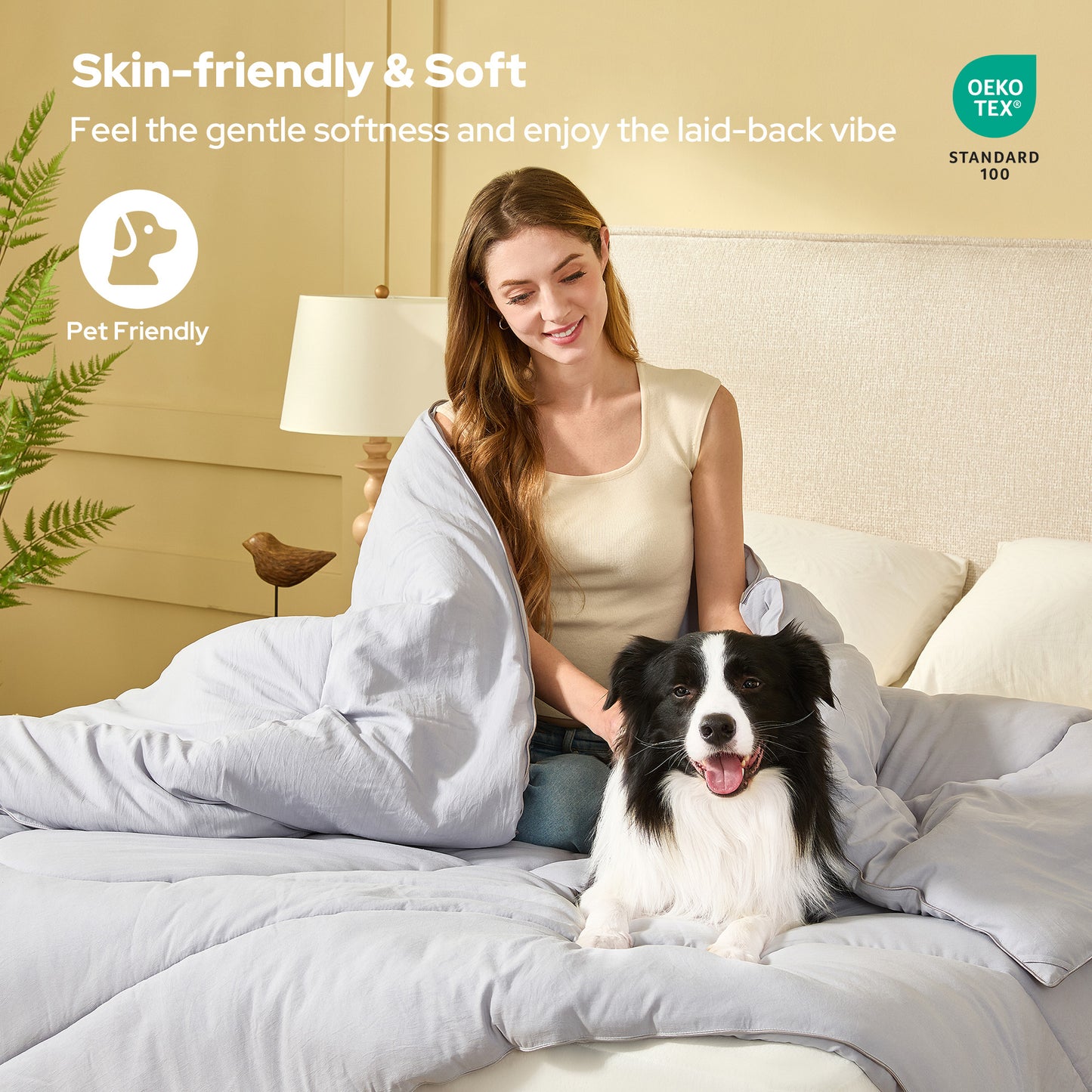 Bedlore® Ultra-Soft Quilted Comforter – All Season Duvet Insert with Corner Tabs