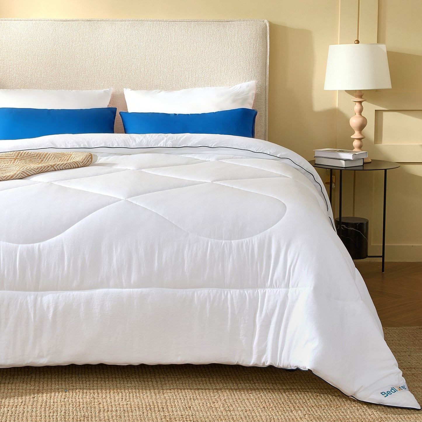 Bedlore® Ultra-Soft Quilted Comforter – All Season Duvet Insert with Corner Tabs