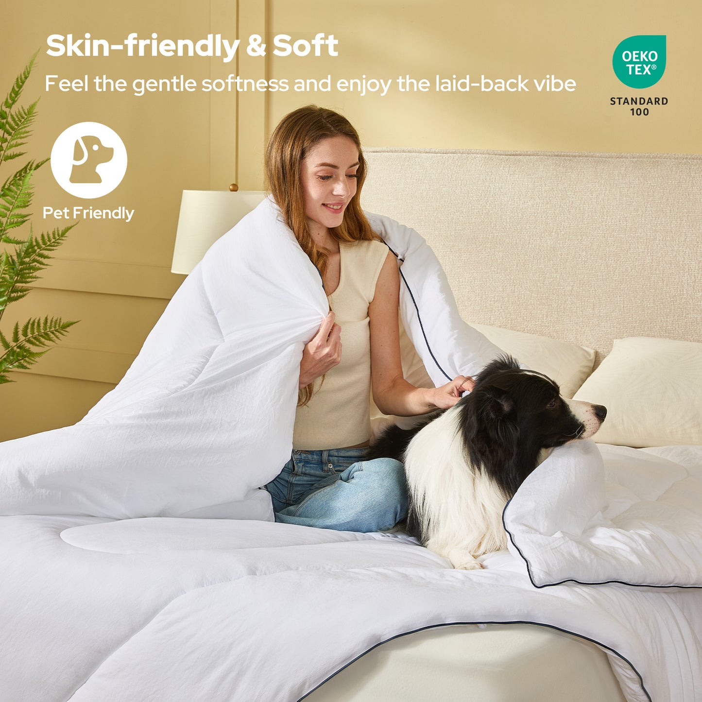 Bedlore® Ultra-Soft Quilted Comforter – All Season Duvet Insert with Corner Tabs