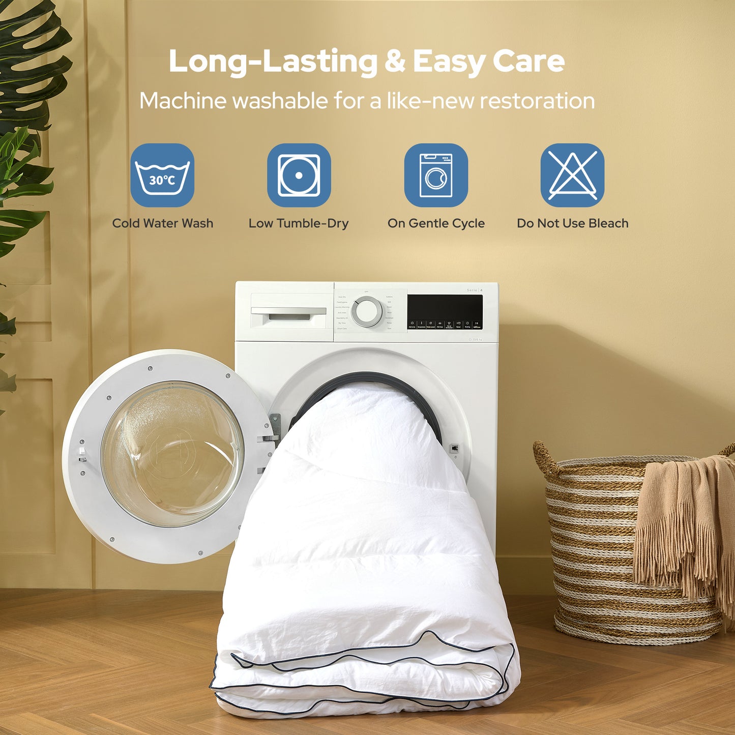 Bedlore® Ultra-Soft Quilted Comforter – All Season Duvet Insert with Corner Tabs